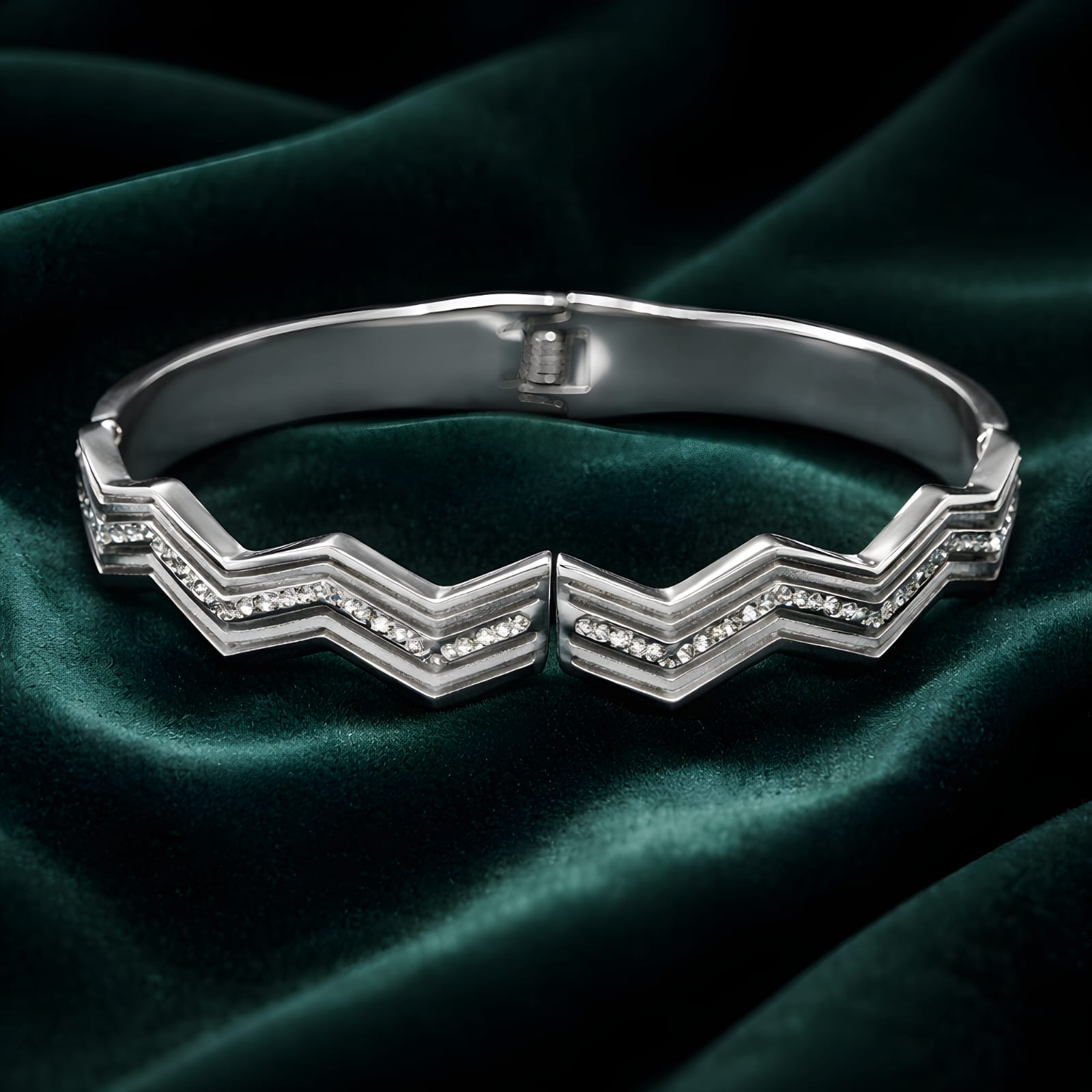 Aarvika CZ Crystal Chevron Crystal Bracelet – front view