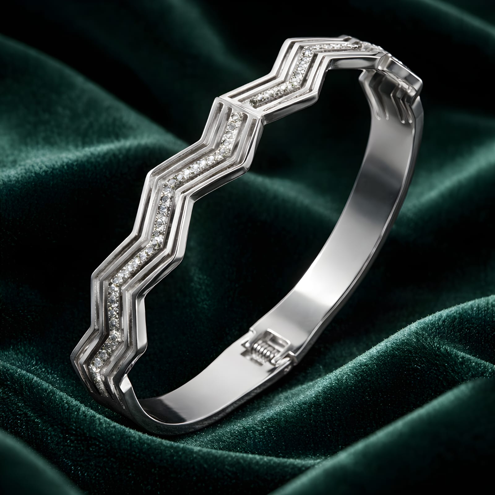 Aarvika CZ Crystal Chevron Crystal Bracelet – model wearing