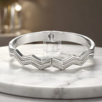 Aarvika CZ Crystal Chevron Crystal Bracelet – close-up detail