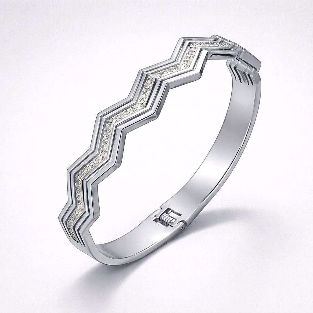Aarvika CZ Crystal Chevron Crystal Bracelet – back view