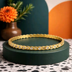 Aarvika CZ Crystal Gold Roman Crystal Bracelet – model wearing