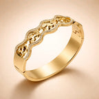 Aarvika Golden Clover Wave Bracelet – model wearing
