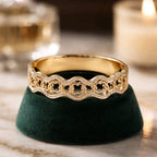 Aarvika Golden Clover Wave Bracelet – side view