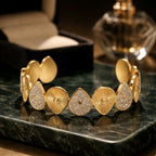 Aarvika CZ Crystal Golden Petal Crystal Bracelet – front view