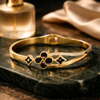 Aarvika Golden Black Charm Bracelet – side view