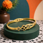 Aarvika Golden Black Charm Bracelet – model wearing