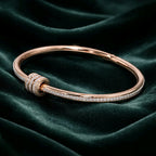 Aarvika CZ Crystal Rose Gold Crystal Knot Bracelet – close-up detail