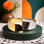 Aarvika Dual Tone Bold Cuff Bracelet – close-up detail