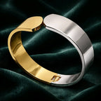 Aarvika Dual Tone Bold Cuff Bracelet – side view