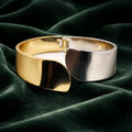 Aarvika Dual Tone Bold Cuff Bracelet – front view