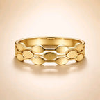 Aarvika Golden Layered Disc Cuff Bracelet – flat lay