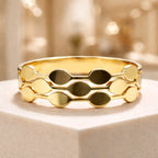 Aarvika Golden Layered Disc Cuff Bracelet – close-up detail