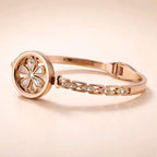 Aarvika CZ Crystal Rose Gold Crystal Flower Bracelet – model wearing