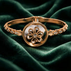 Aarvika CZ Crystal Rose Gold Crystal Flower Bracelet – side view