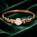 Aarvika Rose Gold Clover Wave Bracelet – front view