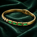 Aarvika CZ Crystal Green Crystal Line Bracelet – front view