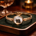 Aarvika Rose Gold Clover Dial Bracelet – front view