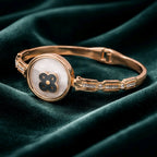 Aarvika Rose Gold Clover Dial Bracelet – close-up detail