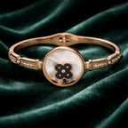 Aarvika Rose Gold Clover Dial Bracelet – side view