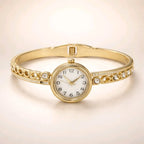 Aarvika Elegant Gold Watch Bracelet – side view