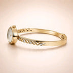 Aarvika Elegant Gold Watch Bracelet – model wearing