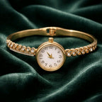 Aarvika Elegant Gold Watch Bracelet – front view