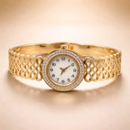 Aarvika Gold Lace Watch Bracelet – model wearing