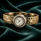 Aarvika Gold Lace Watch Bracelet – front view