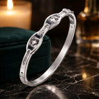 Aarvika CZ Crystal Silver Crystal Link Bracelet – close-up detail