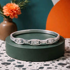 Aarvika CZ Crystal Silver Crystal Link Bracelet – side view