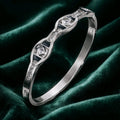 Aarvika CZ Crystal Silver Crystal Link Bracelet – front view