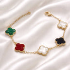 Aarvika Multicolor Clover Charm Bracelet