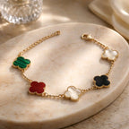 Aarvika Multicolor Clover Charm Bracelet