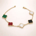 Aarvika Multicolor Clover Charm Bracelet