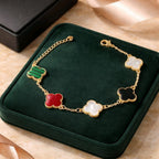 Aarvika Multicolor Clover Charm Bracelet – front view