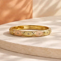 Aarvika CZ Crystal Gold Enamel Crystal Bangle – front view