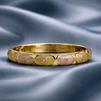 Aarvika CZ Crystal Gold Enamel Crystal Bangle – model wearing