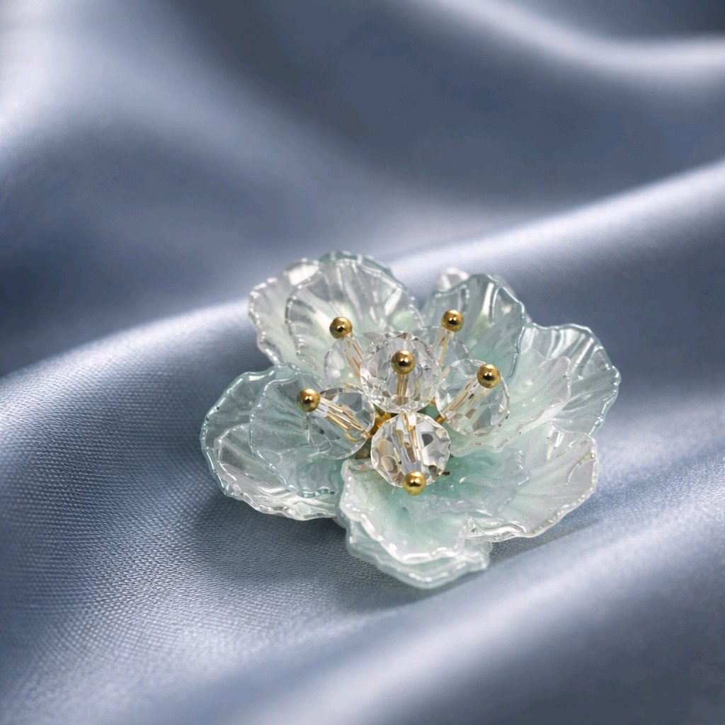 Aarvika CZ Crystal Sky-blue Floral Stud Earrings – flat lay