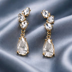Aarvika CZ Crystal Crystal Teardrop Drop Earrings – side view