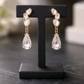 Aarvika CZ Crystal Crystal Teardrop Drop Earrings – front view