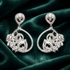 Aarvika American Diamond Teardrop Dangle Earrings – side view