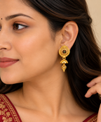Aarvika Traditional Floral Jhumka Earrings