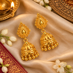 Aarvika Traditional Teardrop Jhumka Earrings