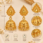 Aarvika Traditional Teardrop Jhumka Earrings