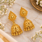 Aarvika Traditional Teardrop Jhumka Earrings