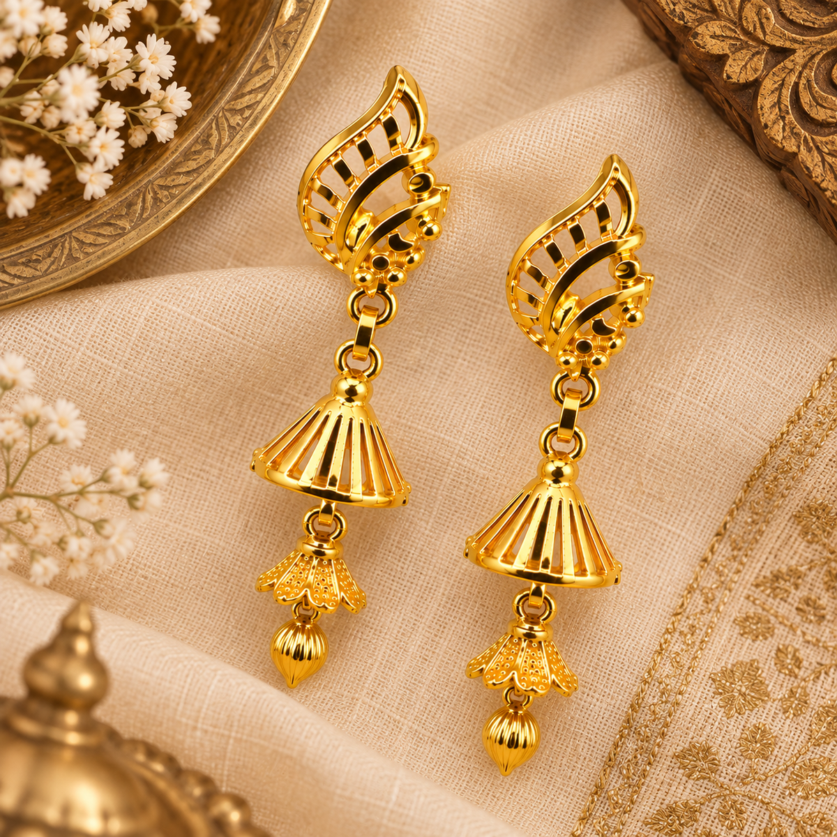 Aarvika Traditional Long Jhumka Earrings