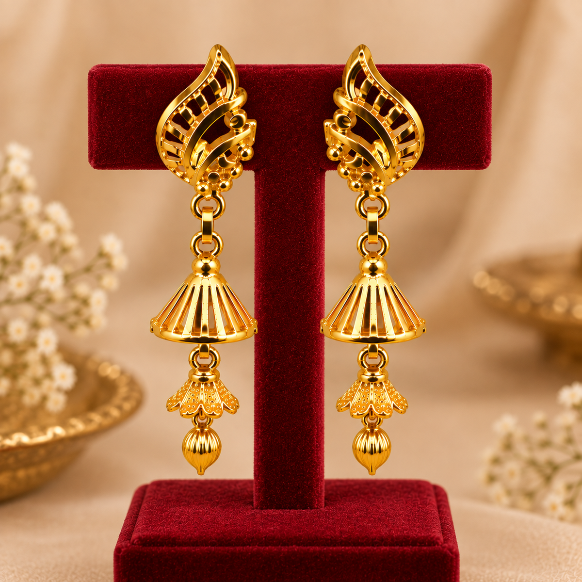 Aarvika Traditional Long Jhumka Earrings