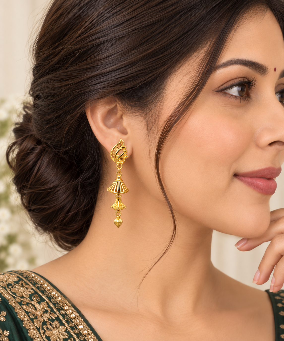 Aarvika Traditional Long Jhumka Earrings