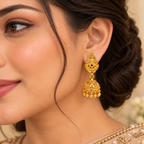 Aarvika Traditional Floral Jhumka Earrings