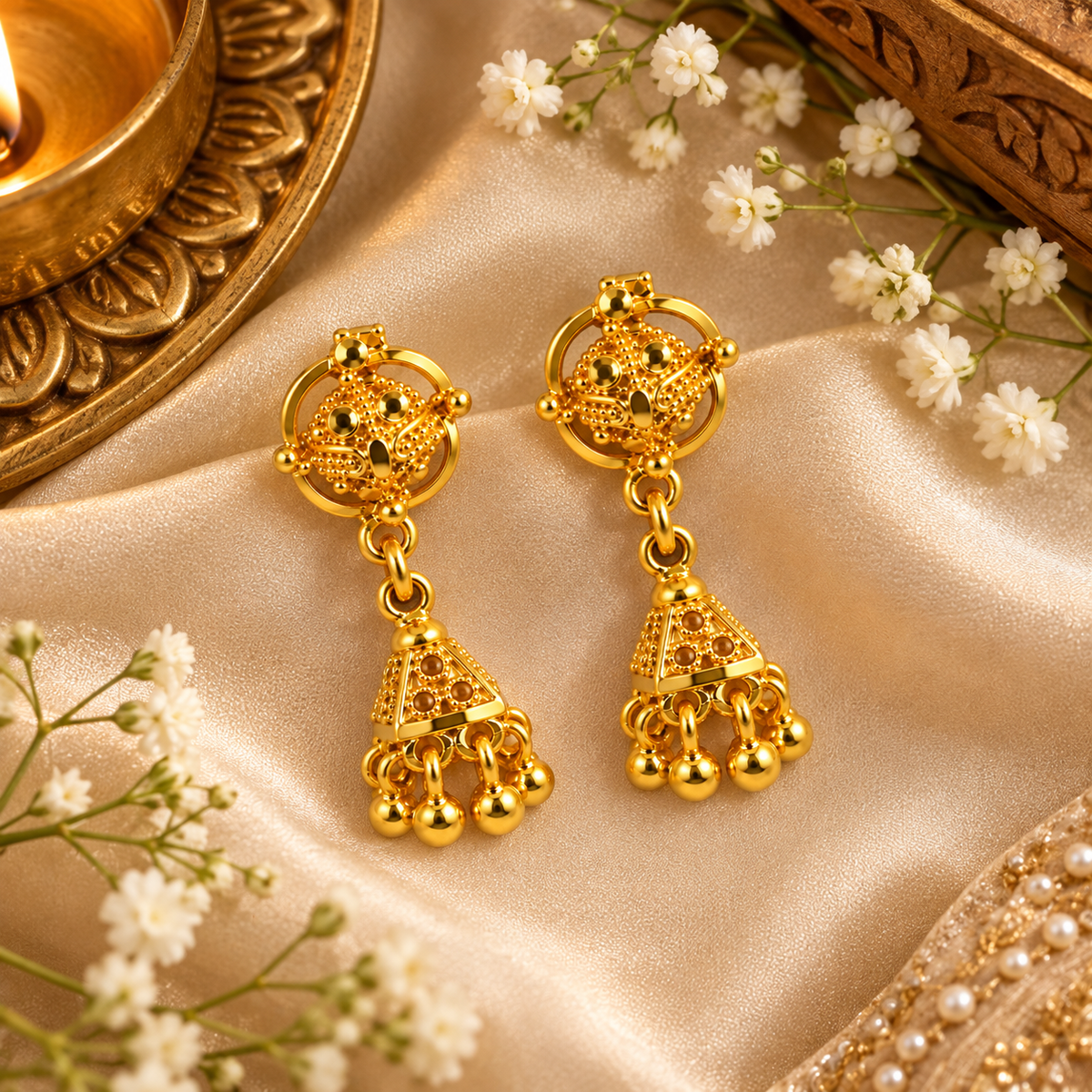 Aarvika Traditional Jhumka Earrings and Girls